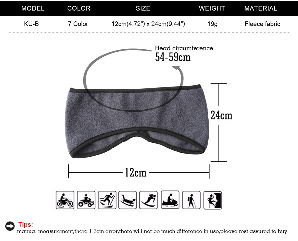 Cinta deportiva térmica unisex – Banda elástica con forro polar para running, fitness y yoga