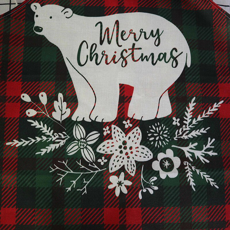 Delantal navideño de lino y algodón con diseño festivo creativo para cocina y eventos familiares