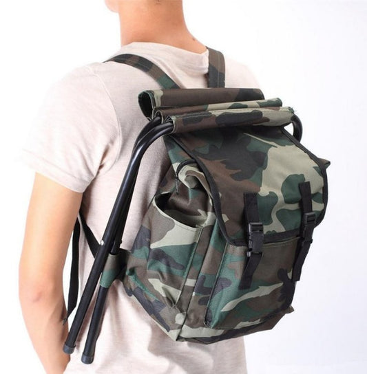 🎒 Silla Mochila Plegable de Camuflaje – Outdoor & Pesca 2026 🌲🔥