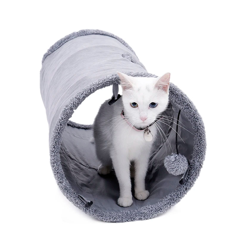 Túnel plegable para gatos – Juguete interactivo suave y resistente