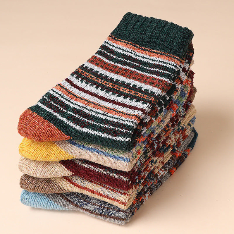 Calcetines retro de invierno para hombre – Pack de 5 o 10 pares estilo vintage