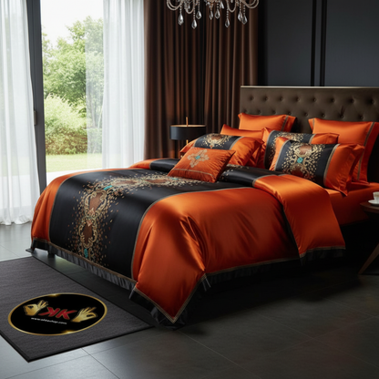 Juego de Cama Seda y Algodón – Set 4 Piezas de Lujo Ligero