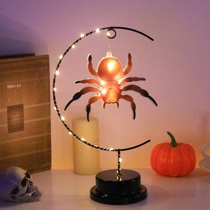 Lámpara Decorativa de Bruja en Hierro Forjado – Luz LED de Halloween