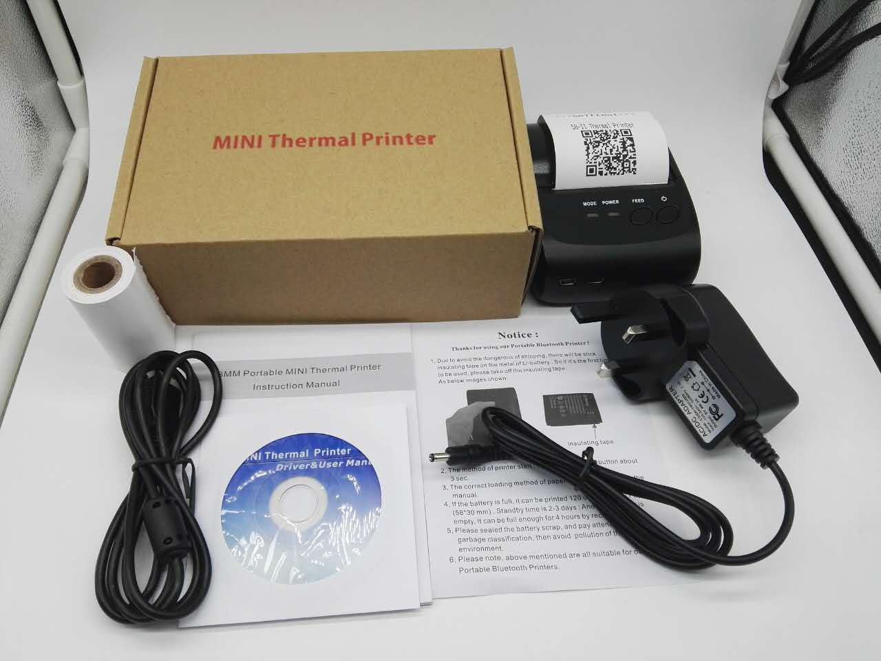 Mini Impresora Portátil Térmica con Conexión Bluetooth Compatible con iOS, Android y Windows