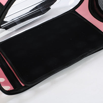 Mochila transparente para gatos – Diseño moderno en EVA + cuero PU con ventilación óptima