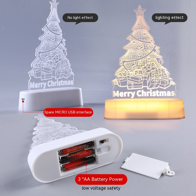 Lámpara LED 3D acrílica – luz decorativa para Navidad e interiores