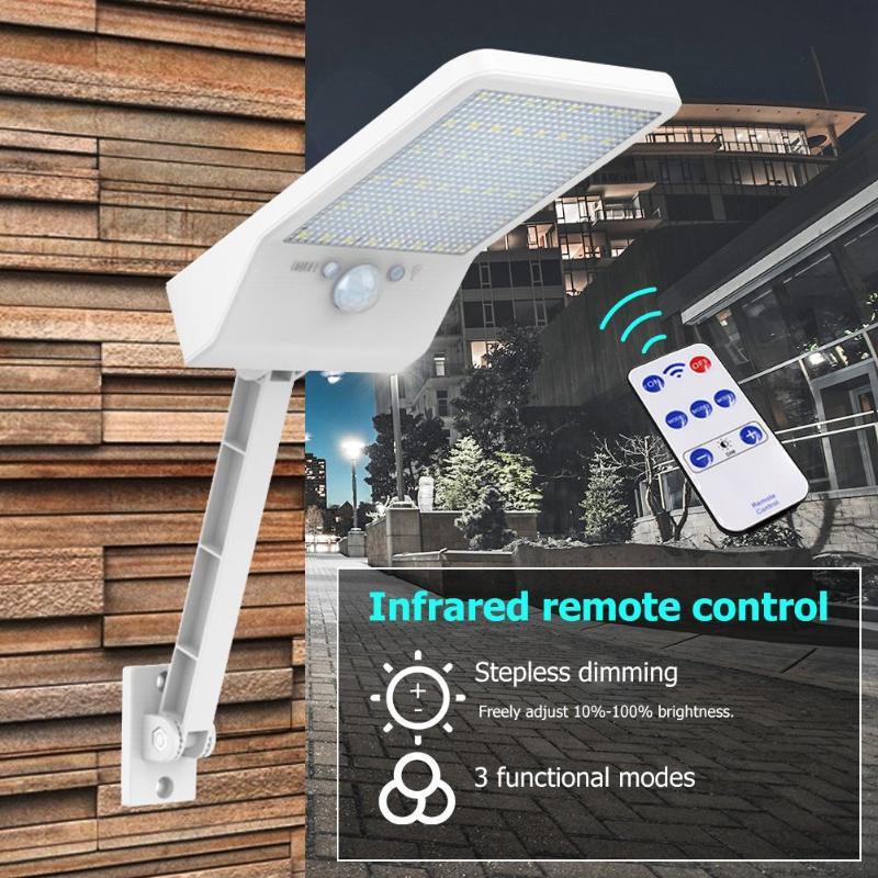 Luz Solar LED 48 con Sensor de Movimiento y Control Remoto – Iluminación Exterior Ajustable