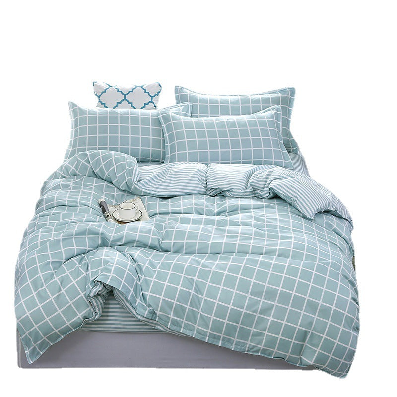 Juego de Cama de Algodón Aloe – Set 4 Piezas con Diseño Floral Moderno