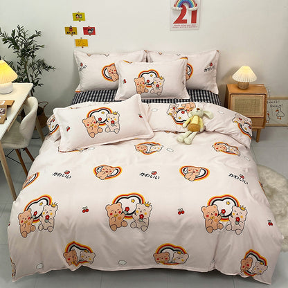 Juego de Cama de Algodón Aloe – Set 4 Piezas con Diseño Floral Moderno