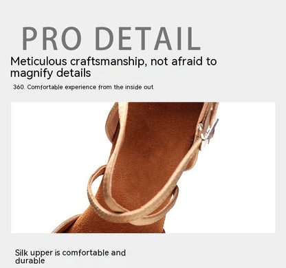 Zapatos de Baile Latino para Mujer con Tacón Alto y Suela de Cuero Suave