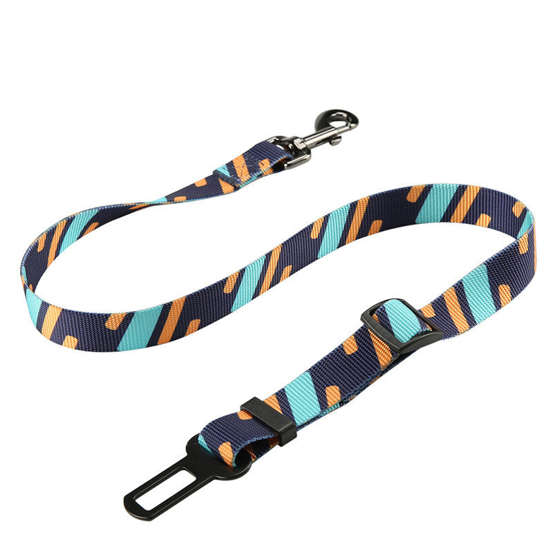 Cinturón de seguridad ajustable para perros – Nylon resistente y compatible con vehículos