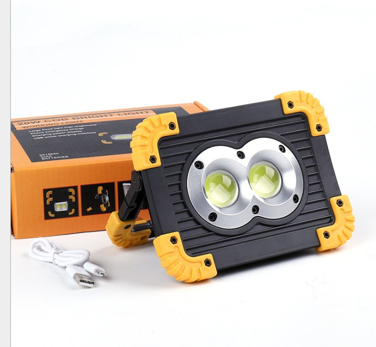 Luz LED Portátil de Emergencia 20W – Recargable por USB para Camping y Uso Doméstico