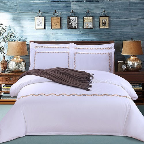 Juego de Cama de Algodón Puro – 4 Piezas Premium de Alta Densidad