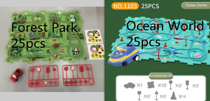 🚂🧩 Pista Eléctrica de Puzzle para Niños – DIY Creativo + Coche Automático – Tendencia 2026 ⚡👧👦