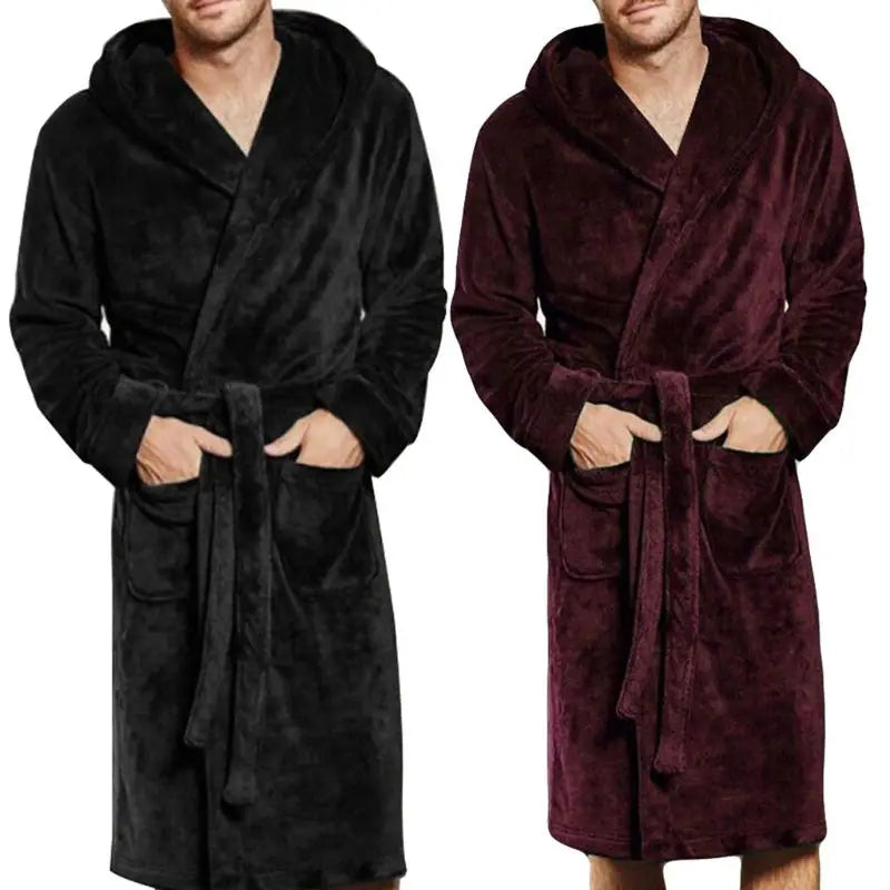 Albornoz con capucha unisex — Diseño casual en nailon con forro de terciopelo