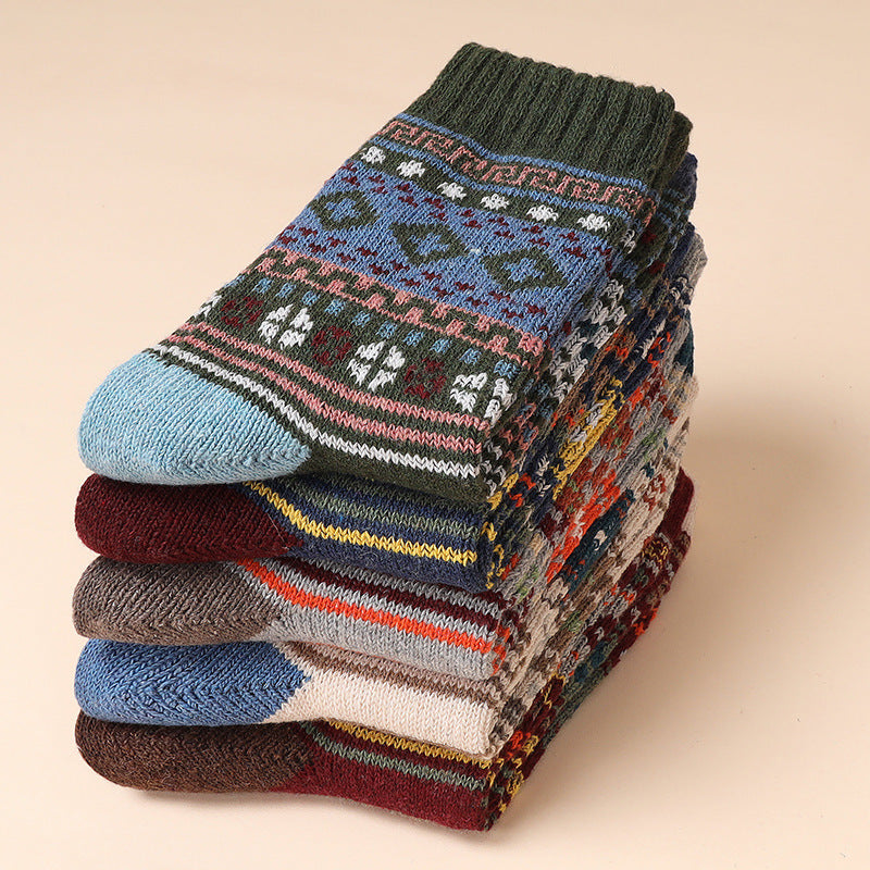 Calcetines retro de invierno para hombre – Pack de 5 o 10 pares estilo vintage
