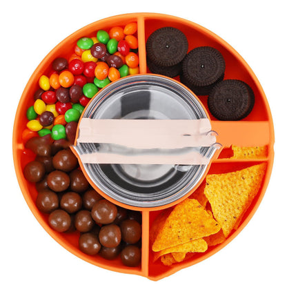 Snack bowl de silicona para vaso Stanley 40 oz – bandeja reutilizable con 4 compartimentos