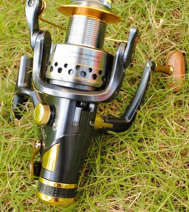 Carrete de pesca metálico SW50 / SW60 con sistema de freno delantero y trasero