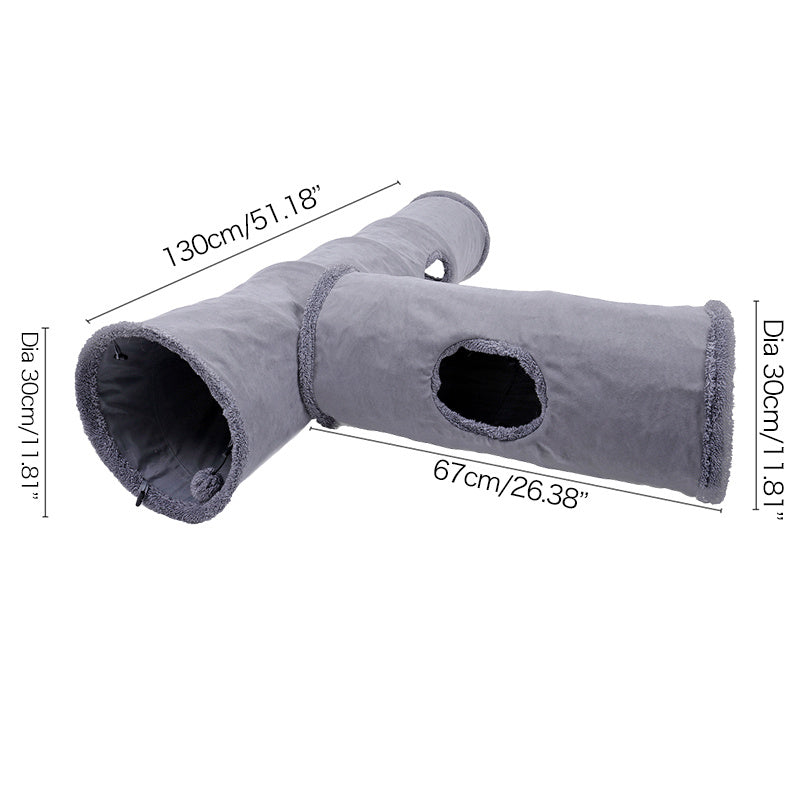 Túnel plegable para gatos – Juguete interactivo suave y resistente