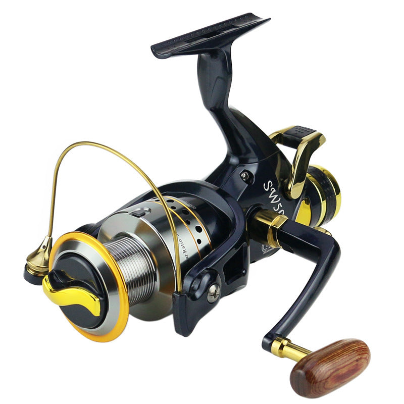 Carrete de pesca metálico SW50 / SW60 con sistema de freno delantero y trasero
