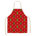 Delantal navideño de lino y algodón con diseño festivo creativo para cocina y eventos familiares