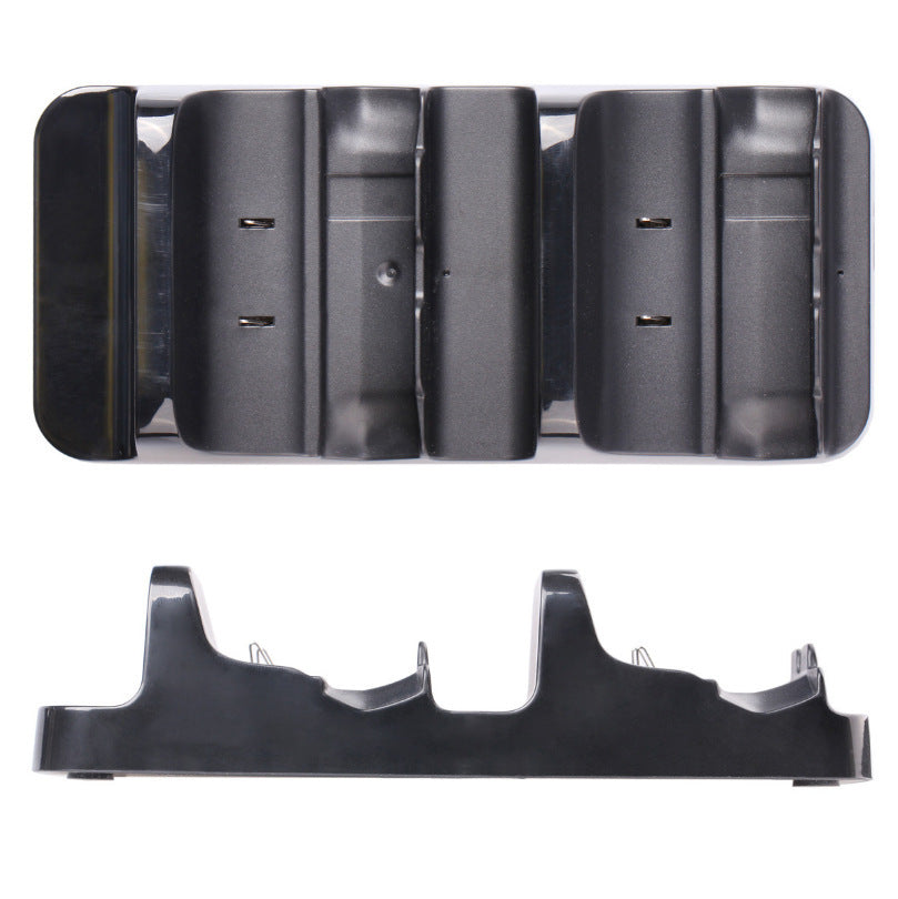 Kit de carga dual para mandos Xbox One con base USB, dos baterías recargables y diseño compacto en ABS para sesiones de juego continuas y uso diario.