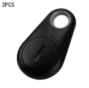 Localizador inteligente Bluetooth antipérdida en plástico ABS, compacto y ligero, color negro, visto en primer plano.