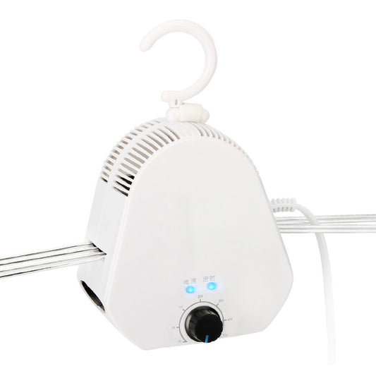 Secador eléctrico portátil de 350W con estructura plegable, modos de aire caliente y frío, temporizador digital y capacidad de 5–10 kg para secado rápido de ropa en espacios reducidos o viajes.