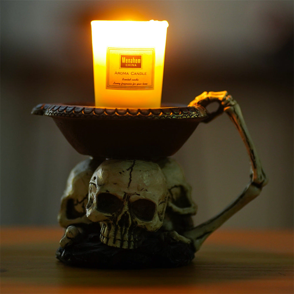 Bandeja Decorativa con Tres Fantasmas – Portavelas de Resina para Halloween