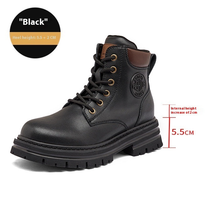 Botas Martin de Cuero Genuino con Plataforma Elevadora para Mujer