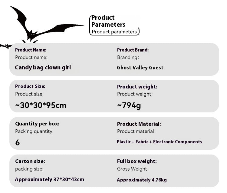 Muñeca Eléctrica Dulcera – Figura Decorativa Animada de Halloween