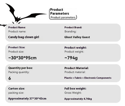 Muñeca Eléctrica Dulcera – Figura Decorativa Animada de Halloween