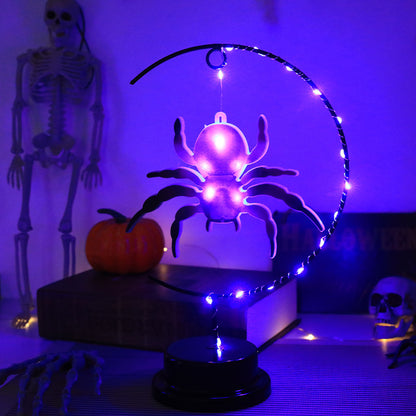 Lámpara Decorativa de Bruja en Hierro Forjado – Luz LED de Halloween