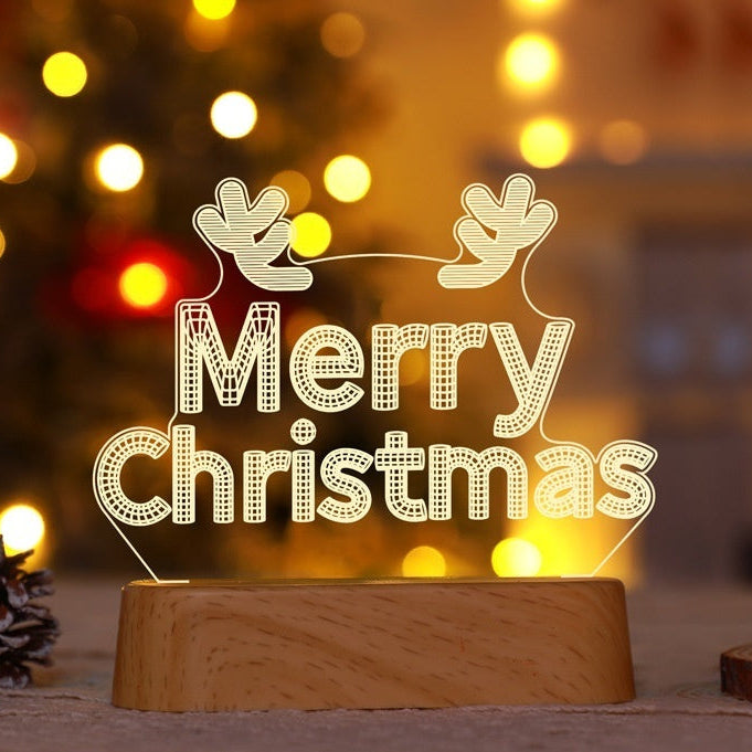 lámpara LED 3D acrílica de luz cálida con diseño tridimensional para decoración interior segura y de bajo consumo