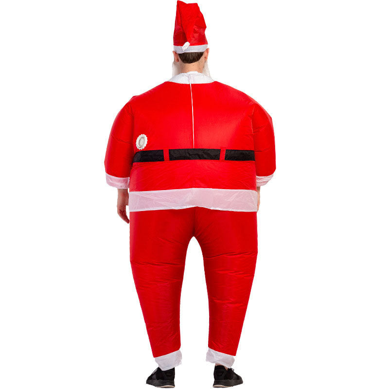 disfraz inflable de Papá Noel para adulto en poliéster impermeable con ventilador USB y ajuste para 150-190 cm