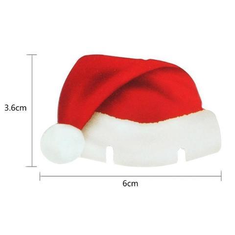 set de 10 mini gorros de Papá Noel rojos para decorar copas de vino o champán en tela no tejida