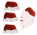 set de 10 mini gorros de Papá Noel rojos para decorar copas de vino o champán en tela no tejida