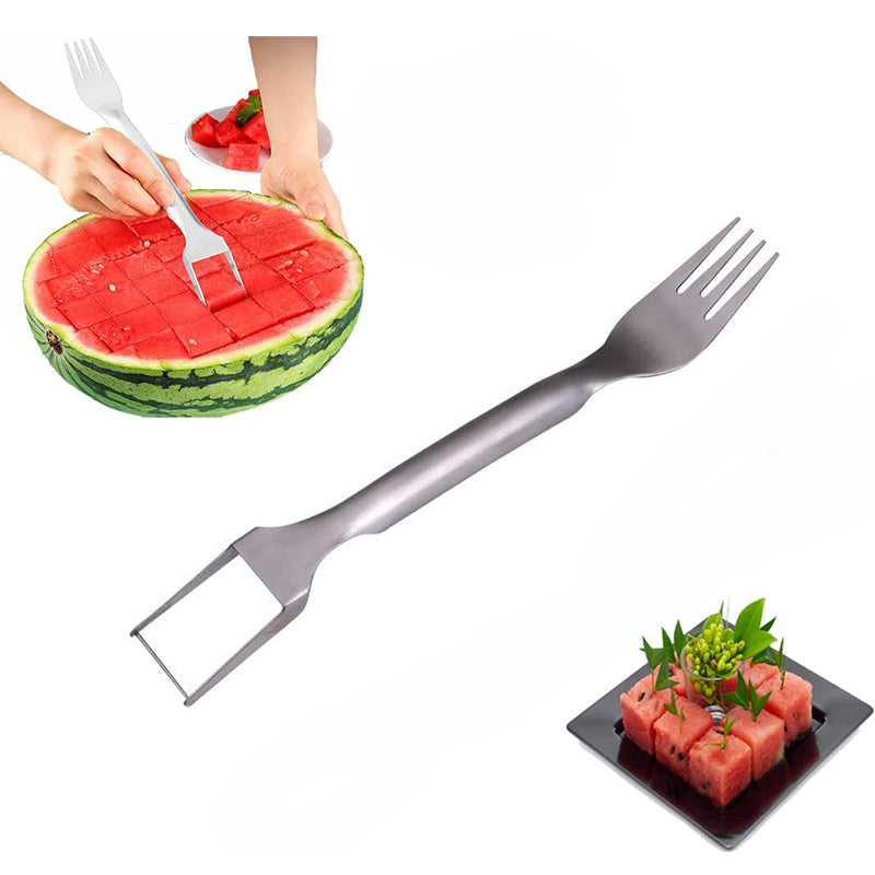 Cortador de sandía 2 en 1 – Tenedor y cuchillo de acero inoxidable
