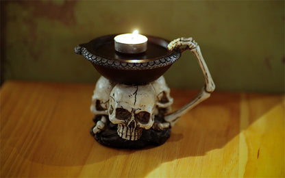 Bandeja Decorativa con Tres Fantasmas – Portavelas de Resina para Halloween