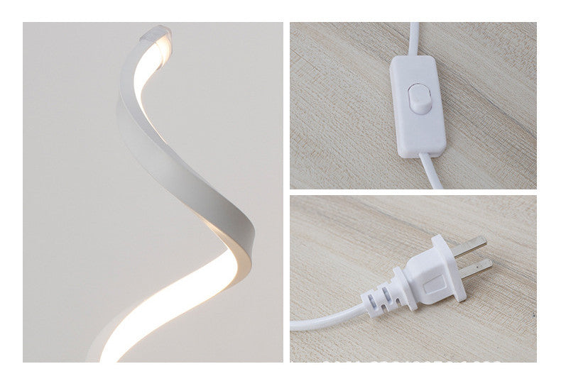 Lámpara de Mesa LED Espiral Moderna – Luz Regulable con Control Remoto