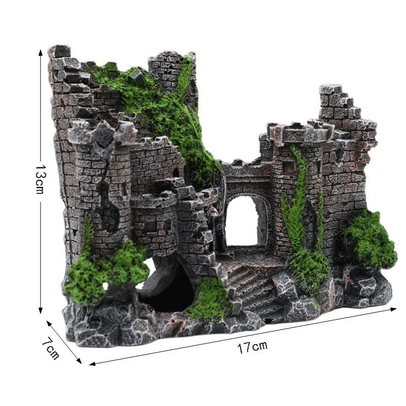 Castillo de resina para acuarios – Estilo europeo retro