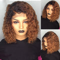 Peluca bob con ondas de agua de cabello humano 100 % natural