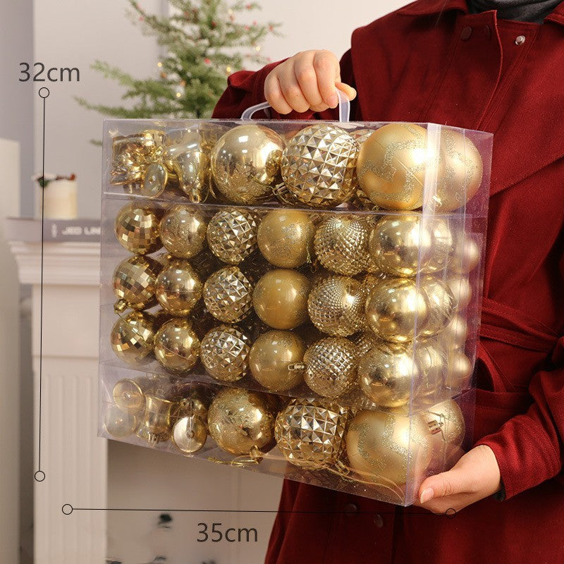 Set de bolas navideñas de plástico PC en varios tamaños y combinaciones de colores para decoración de árbol