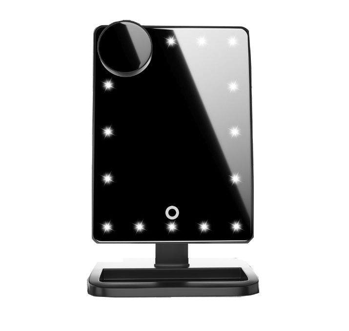 Espejo de Maquillaje con Pantalla Táctil, 20 LED, Altavoz Bluetooth y Aumento 10X