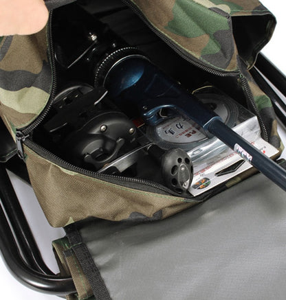 Silla mochila plegable de camuflaje – diseño portátil para camping y pesca