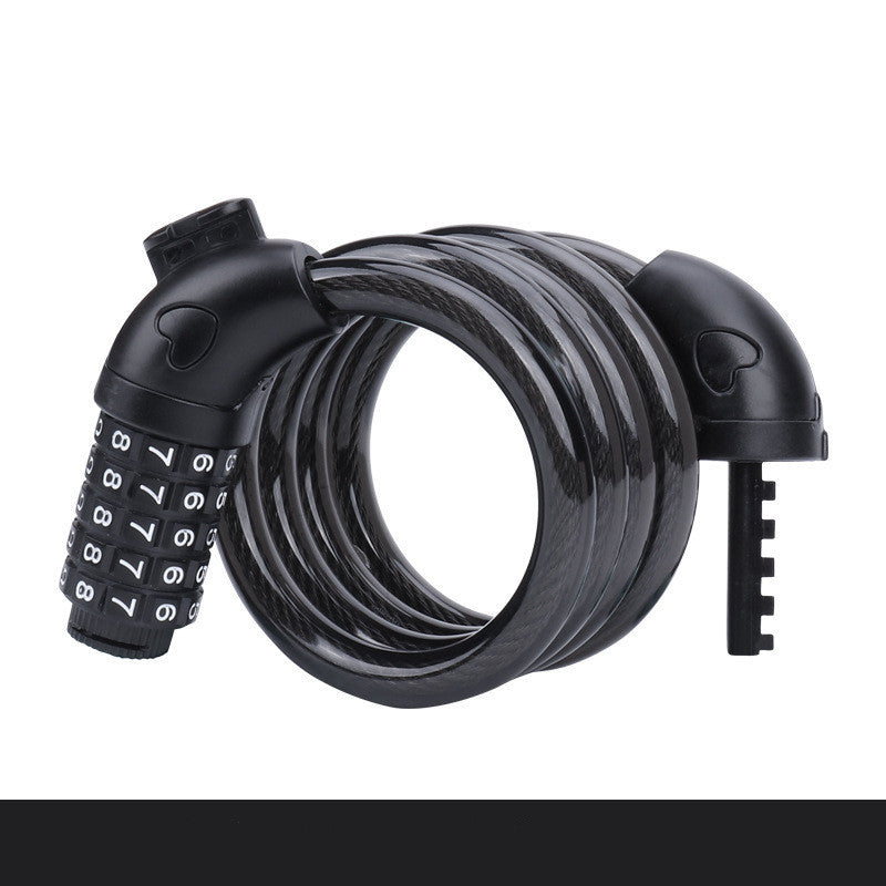 Candado antirrobo para bicicleta con código – Cable de acero trenzado de 5 dígitos