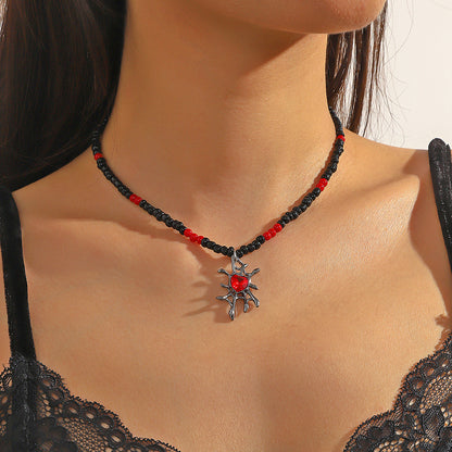 Collar Halloween con Colgante de Murciélago, Calabaza, Fantasma y Araña – Aleación de Zinc Galvanizada