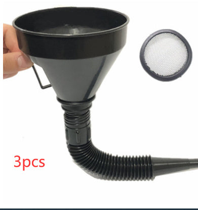 Embudo de combustible con filtro integrado – Plástico técnico resistente para coche y moto