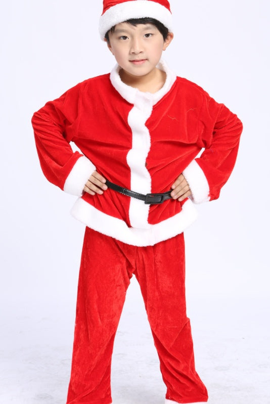 Disfraz navideño infantil – Terciopelo dorado suave y elegante para niños