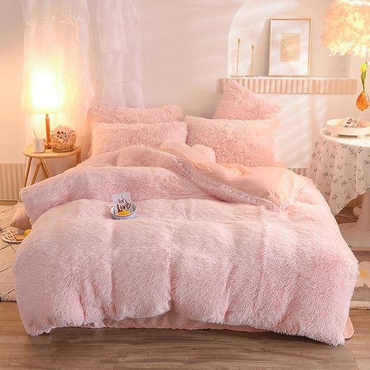 Juego de Ropa de Cama de Lujo de Felpa Gruesa – Funda Nórdica, Sábanas y Fundas de Almohada, Cálido para Invierno ❄️🛏️✨
